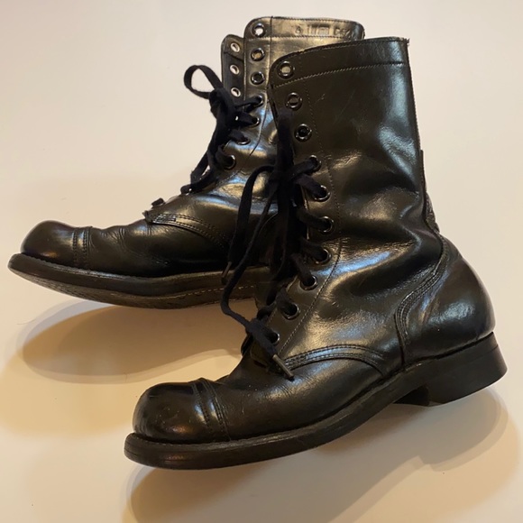 Vintage Shoes - 1960's Vietnam War era Military Boots Biltrite Soles
